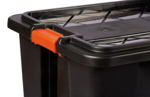 110 liter Heavy Duty Black Plastic Storage Containers With Clip